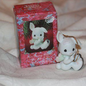 1991 Precious Moments Porcelain Bunny Rabbit Ornament Enesco